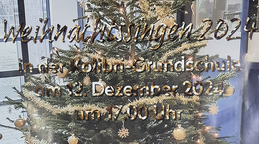 Einladung zum Weihnachtssingen an der Kolibri-Grundschule